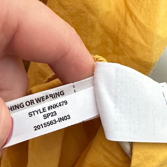 MADEWELL Flutter-Sleeve Square-Neck Mini Dress Autumn Wheat Yellow Sz XL {RR18} - Picture 8 of 8